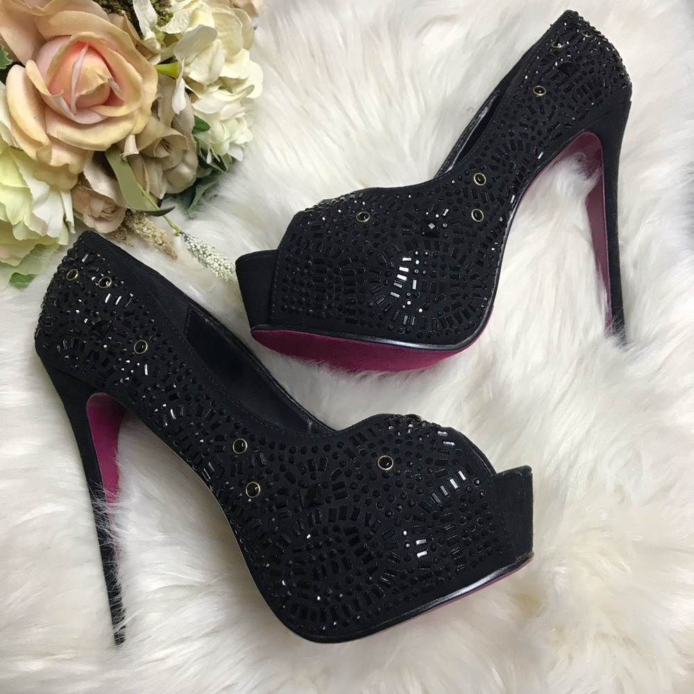 🍓Anastasia Stud Black Heels 🍓